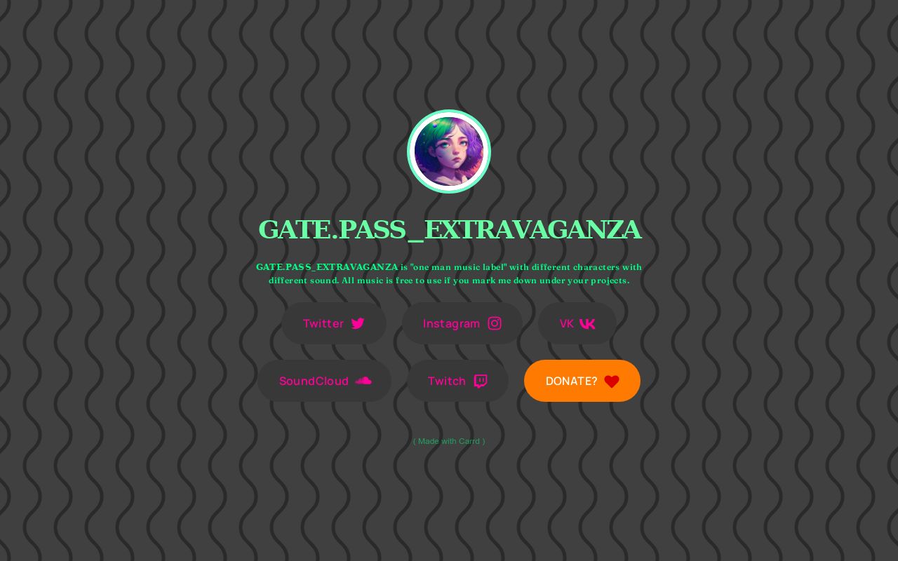 Carrd profile picture for @extravaganza